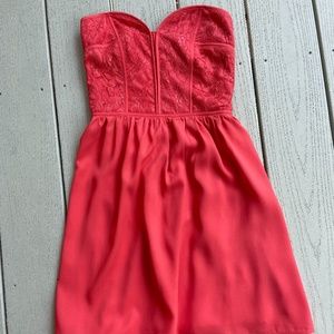 Audrey 3+1 Strapless Coral Formal Dress, Size S